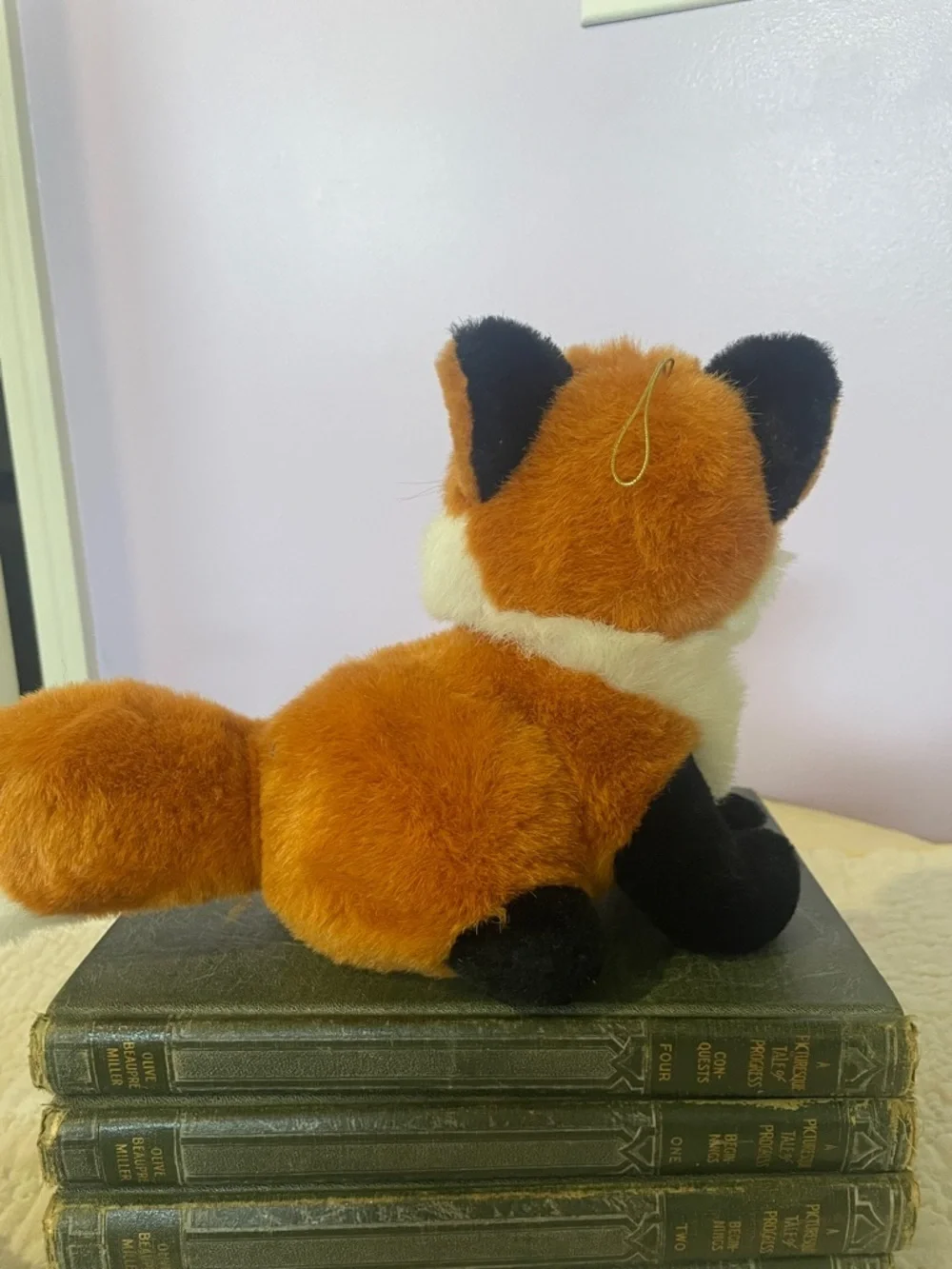 Plush Fox Plushie with Green Clover Patch